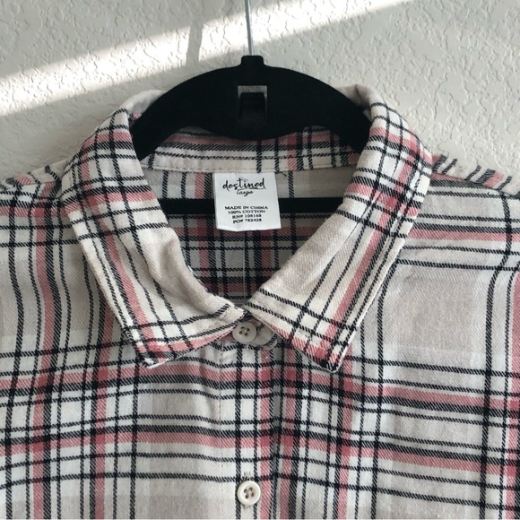 Destined Tilly’s Plaid Boyfriend Button Up Shirt Large - Picture 2 of 6
